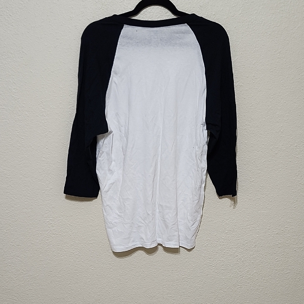 Gildan Black and White Raglan Tee - Picture 5 of 5